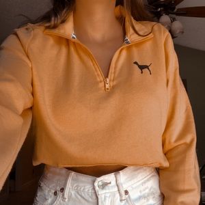 yellow PINK pullover sweatshirt